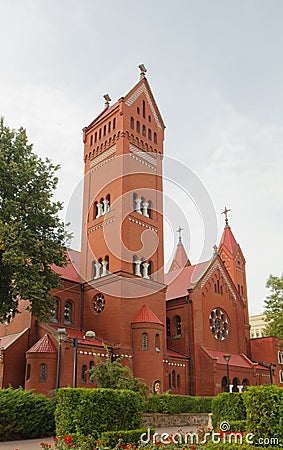 Red Chapel in Minsk, Belarus Stock Photo