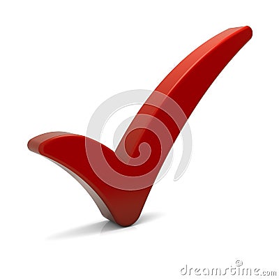 Red Check Mark Stock Photo