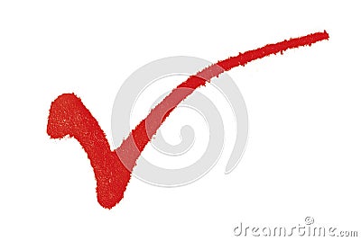 Red Check Mark Stock Photo