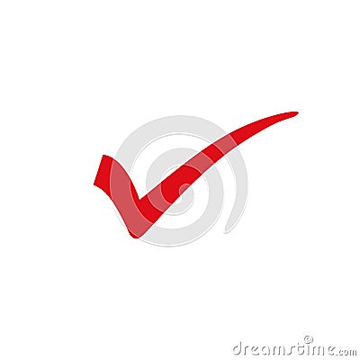 Red Check Mark or Tick Icon No. 4 Vector Illustration