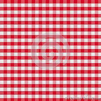 Red checkered fabric tablecloth Stock Photo