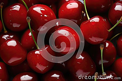 Red cherries background Stock Photo