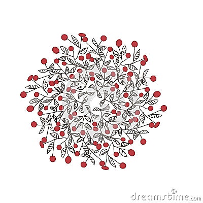 Red Cherry blossom Mandala ilustration Stock Photo