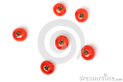 Red Cherry Tomatoes, Isolated on White Background Stock Photo