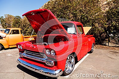 Red 1958 Chevy Step Side Editorial Stock Photo