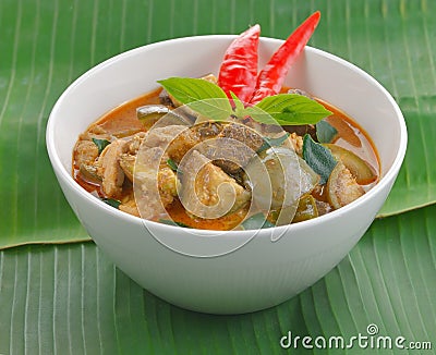 Red chicken curry : Delicious and famous Thailand food Stock Photo