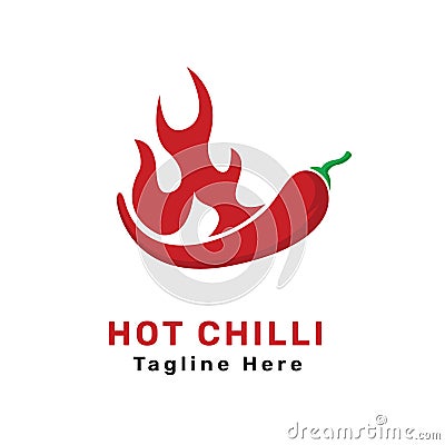 Red Chiles Pepper Logo Vector. Vector Illustration