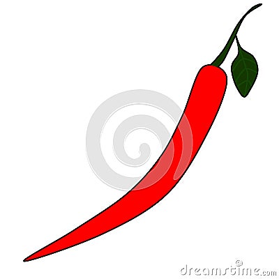 red chili illustration Very spicy Cartoon Illustration