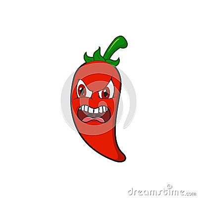 Red chili pepper funny cartoon character Vector Illustration