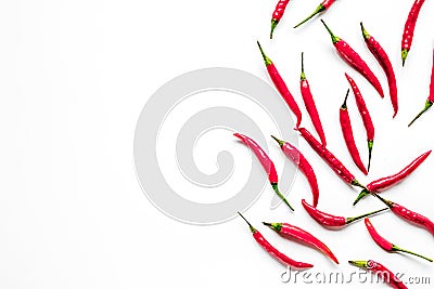 Red chili pepper or paprika on white background top view space for text Stock Photo