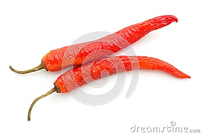 Red chili pepper on white background Stock Photo