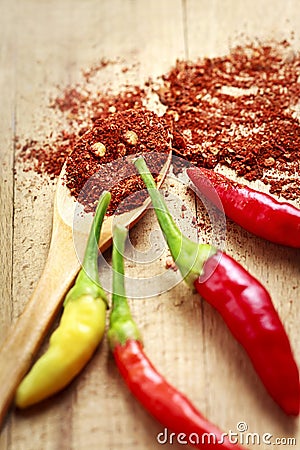 Red chili peppers Stock Photo