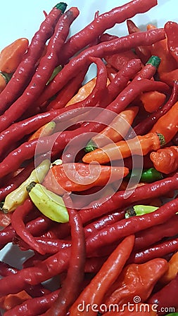 The red chili vegetables good vitamins Stock Photo