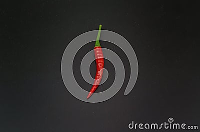 Red chilli on black background using fresh red. It has spicy., food concept. Stock Photo