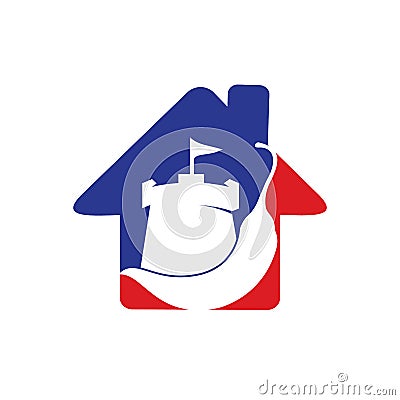 Strong chili vector logo design concept. Chili with fort icon logo design. Vector Illustration