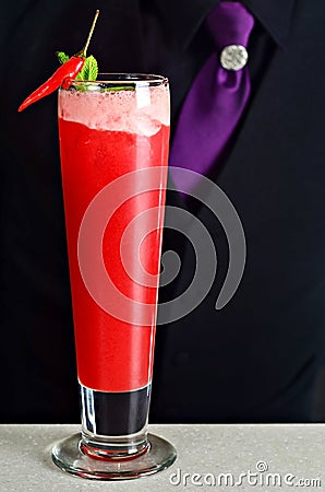 The Red Chilli Cocktail Stock Photo