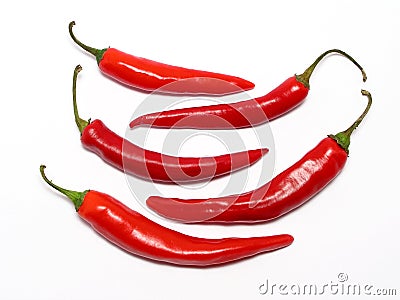 Red chilli peppers Stock Photo