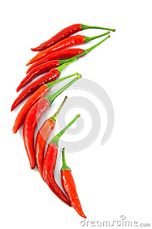 Red chilli on white background Stock Photo