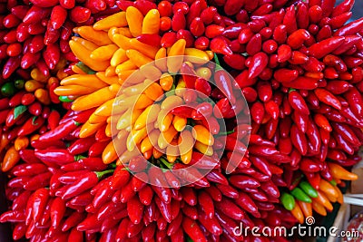 Red Chillies Background color image Stock Photo