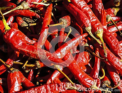 Red chillies background Stock Photo