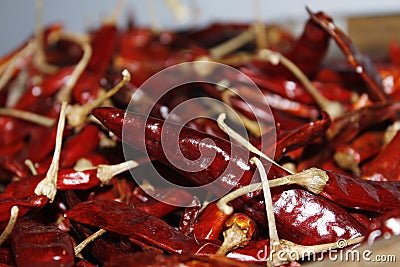 Red chilly blurred background Stock Photo