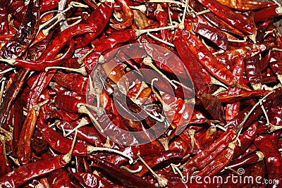 Red chilly blurred background Stock Photo