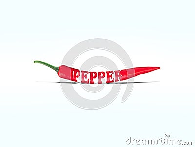 Red chilly pepper word Stock Photo