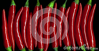 Red chily peppers Stock Photo