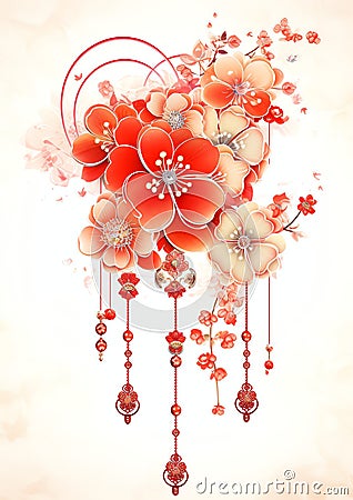 Red Chinese Knots Chinese new year pattern Stock Photo