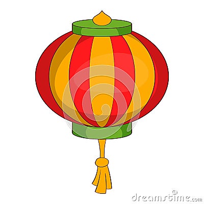 Red chinese lantern icon, cartoon style Vector Illustration