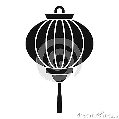 Red chinese lantern icon, simple style Vector Illustration