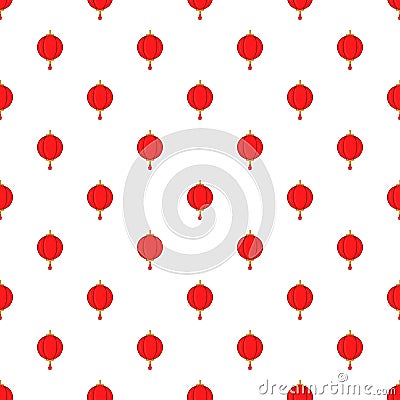 Red chinese lantern pattern, cartoon style Vector Illustration