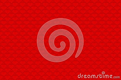 Red Chinese seamless pattern dragon fish scales simple seamless pattern Nature background with japanese wave circle pattern vector Vector Illustration