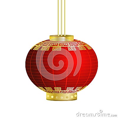 Red Chinese traditional paper lantern Vector Illustration