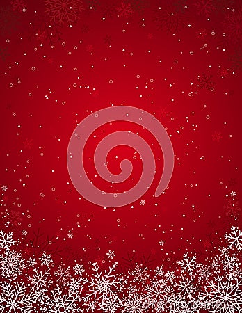 Red christmas background, Vector Illustration