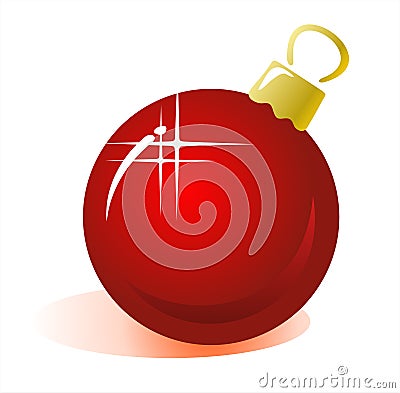 Red christmas ball Vector Illustration