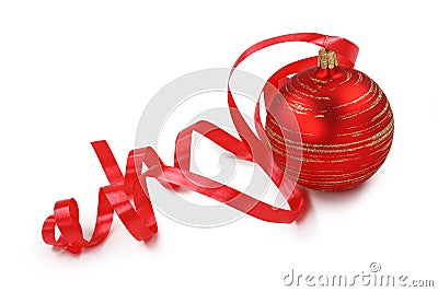 Red christmas ball Stock Photo