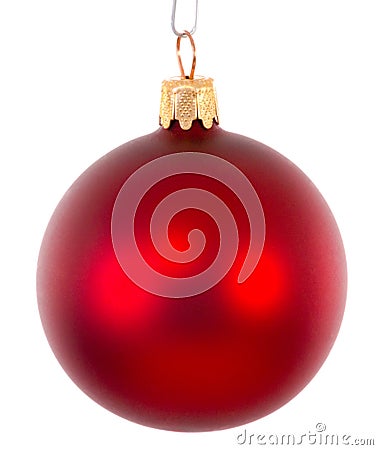 Red christmas ball ornament brightened Stock Photo