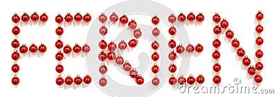 Red Christmas Ball Ornament Building Ferien Means Vacation Stock Photo