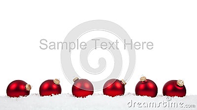 Red Christmas ball ornaments/baubles on white Stock Photo