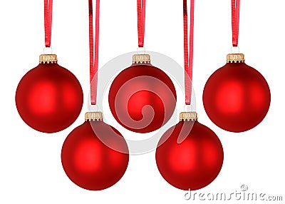 Red Christmas balls Stock Photo