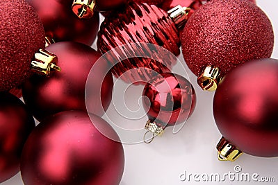 Red Christmas balls Stock Photo