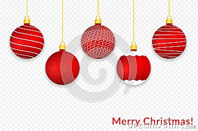 Red Christmas Balls Vector Illustration