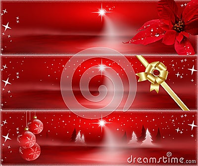 Red Christmas banners Stock Photo