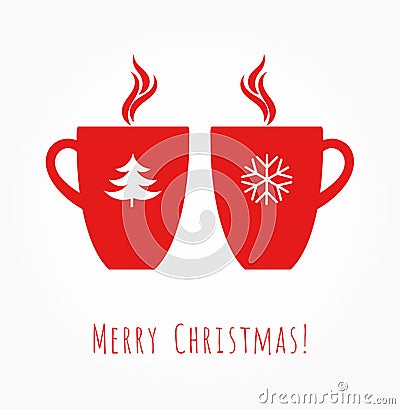 Christmas coffee mugs Vector Illustration