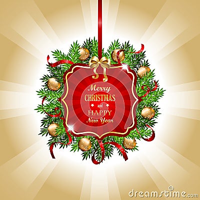 Red Christmas decoration Cartoon Illustration