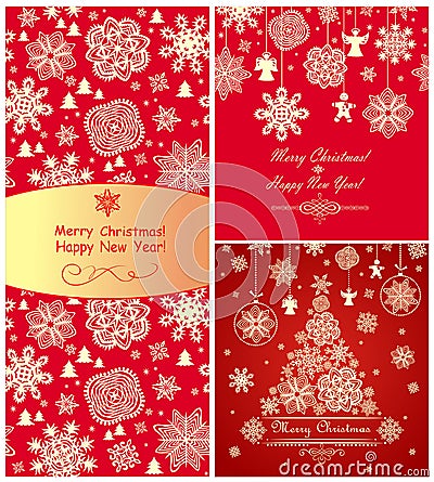 Red christmas greetings Vector Illustration