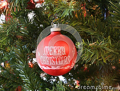 Red Christmas Ornament Stock Photo