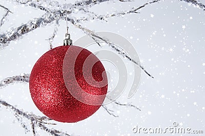 Red Christmas Ornament Stock Photo