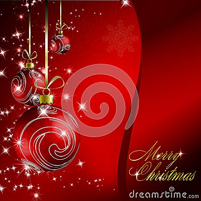 Red christmas postcard Vector Illustration